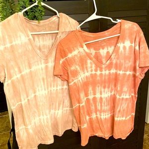 TWO PACK: short sleeve tie dye tops